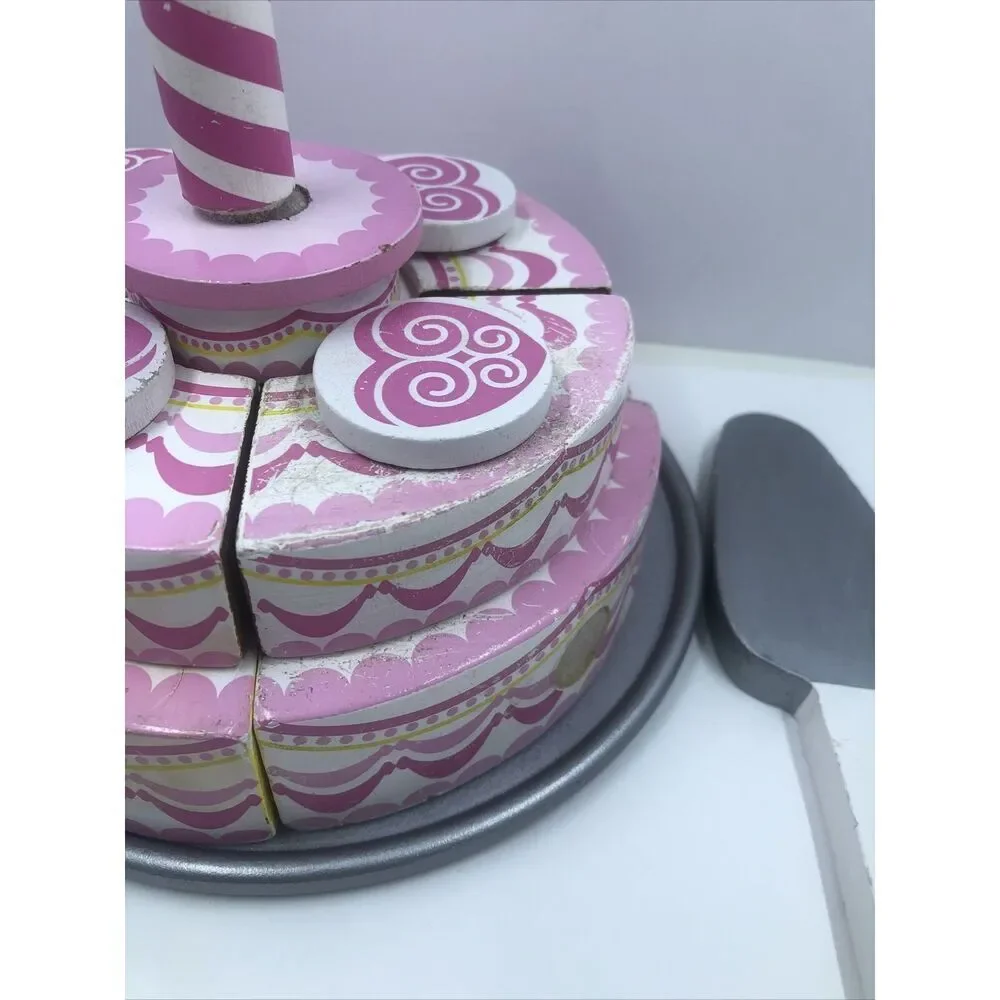 *MELISSA & DOUG Triple Layer Party Cake #4069 Age 3+ Preschool wood food playset